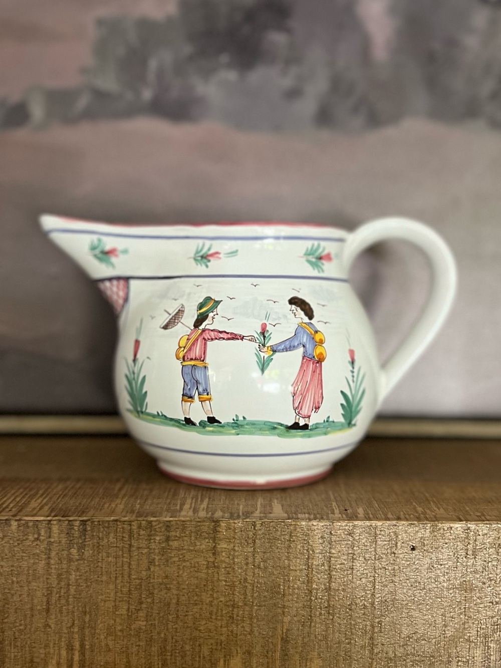 Vintage Sberna Deruta Italian Majolica Hand-Painted Pitcher Williams-Sonoma